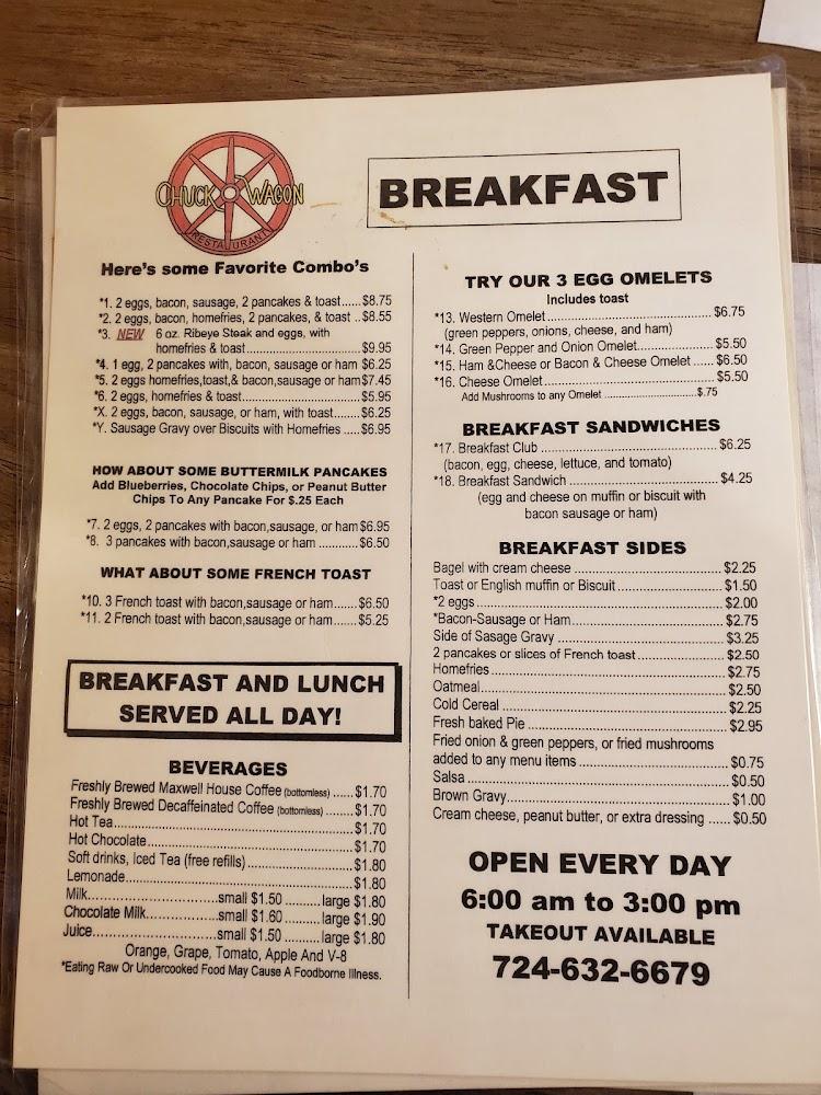 Chuck Wagon Restaurant Menu image 3