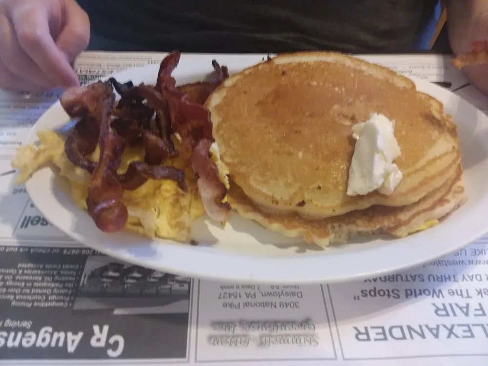 Pancakes with Eggs and Bacon
